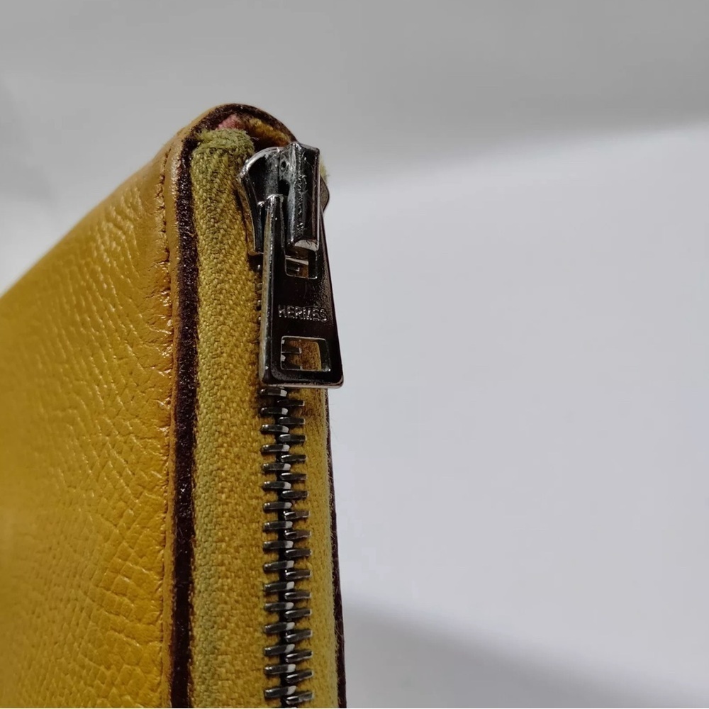 Hermes Yellow Silk'In Classique long wallet - Picture 8 of 9